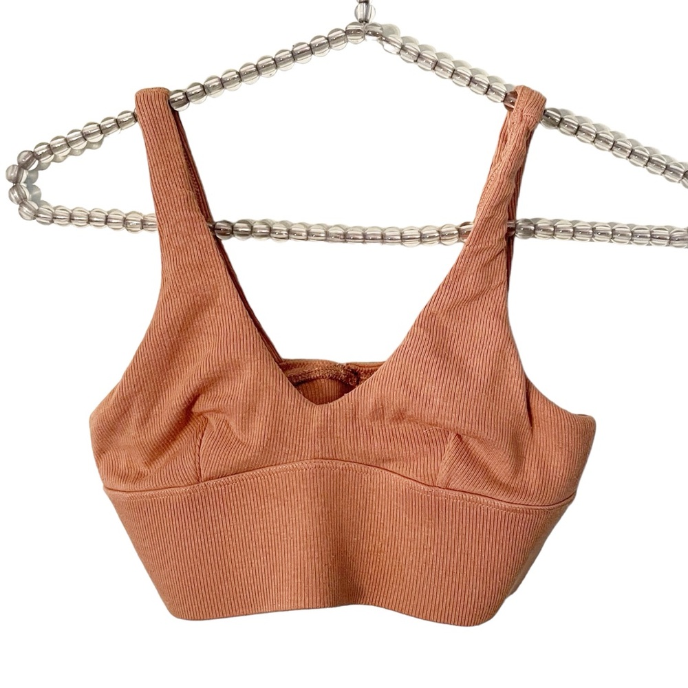 Parade Size XS Tan‎ Brown Ribbed Bralette Cropped Tank Banded